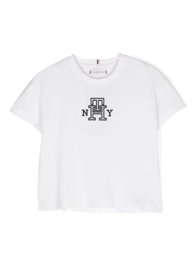 Tommy Hilfiger Junior Tommy Hilfiger Junior ロゴ刺繍コットンTシャツの商品画像