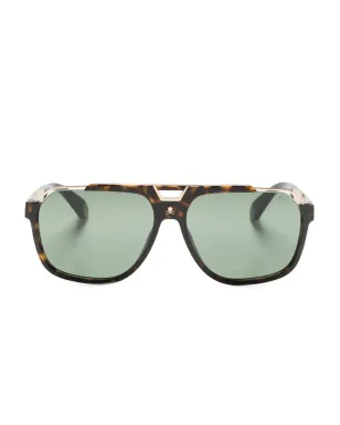 Philipp Plein Eyewear パイロットフレーム ロゴ刻印 サングラス ブラウン - サムネイル1
