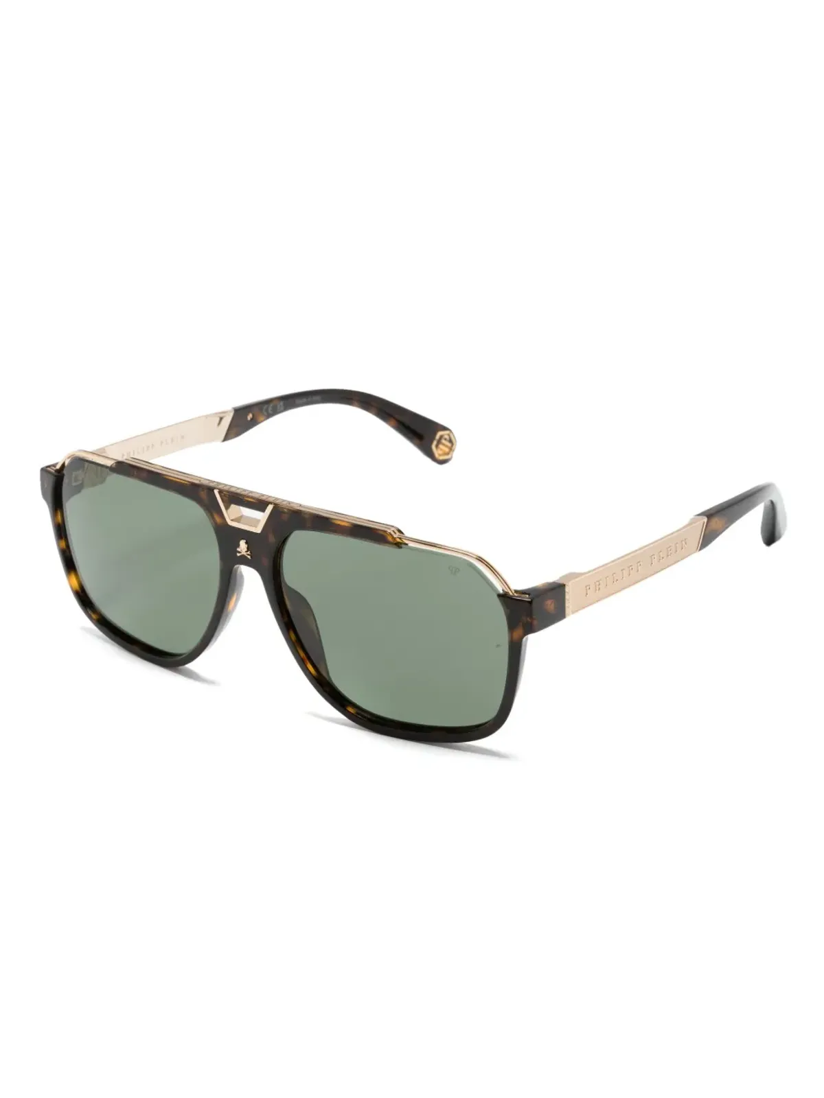 Philipp Plein Eyewear パイロットフレーム ロゴ刻印 サングラス ブラウン - 画像2