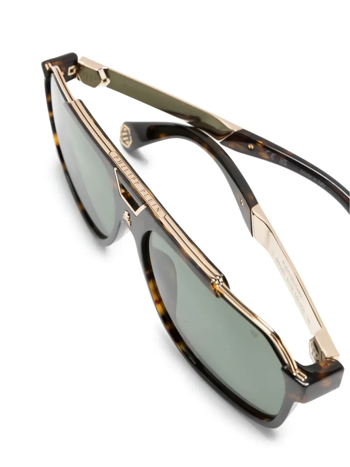 Philipp Plein Eyewear パイロットフレーム ロゴ刻印 サングラス ブラウン - 画像3