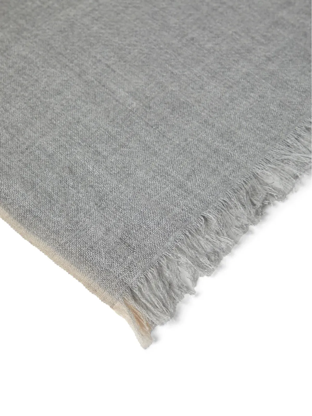 Brunello Cucinelli フリンジ付きカシミヤシルスカーフ - グレー - 画像3