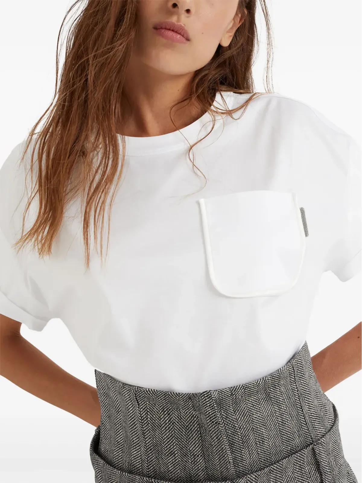 Brunello Cucinelli クルーネック コットンTシャツ - ホワイト - 画像5