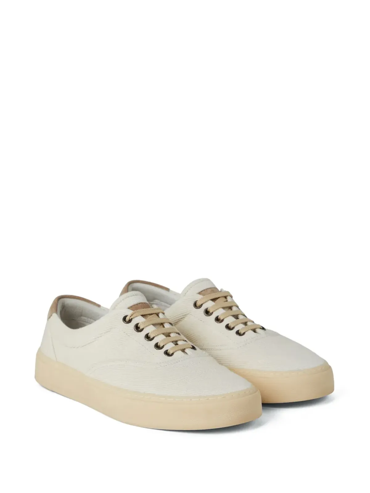 Brunello Cucinelli ブランド入り ヒールカウンター コットン スニーカー - 画像2