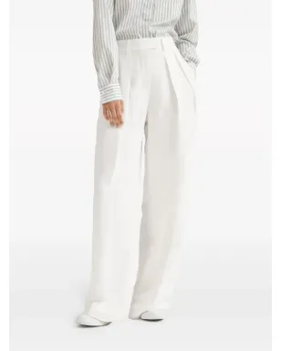 Brunello Cucinelli ワイドレッグ テーラードパンツ - ホワイト - サムネイル3