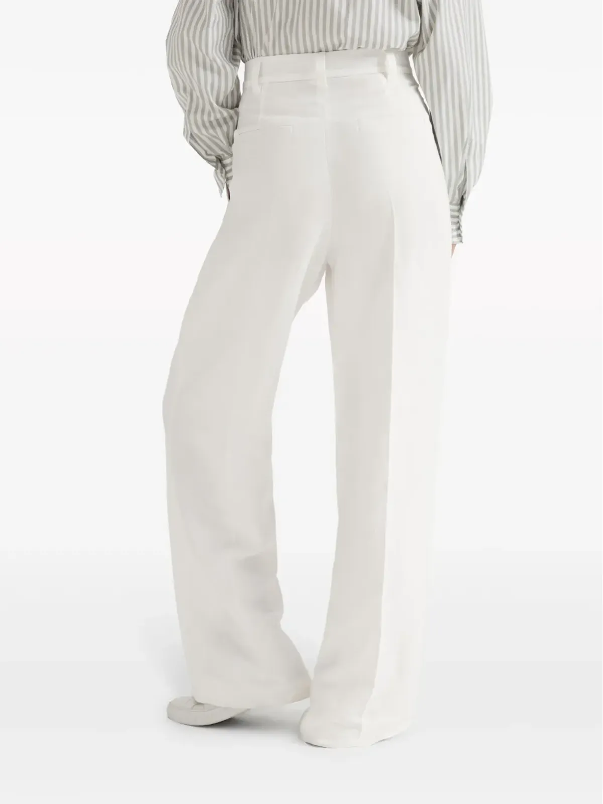 Brunello Cucinelli ワイドレッグ テーラードパンツ - ホワイト - 画像4