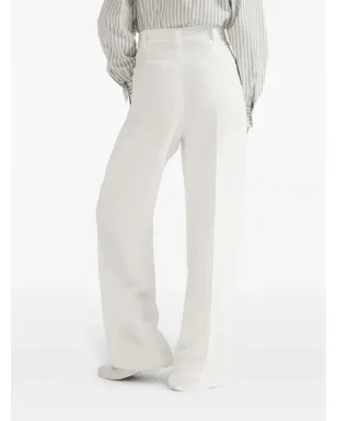 Brunello Cucinelli ワイドレッグ テーラードパンツ - ホワイト - サムネイル4