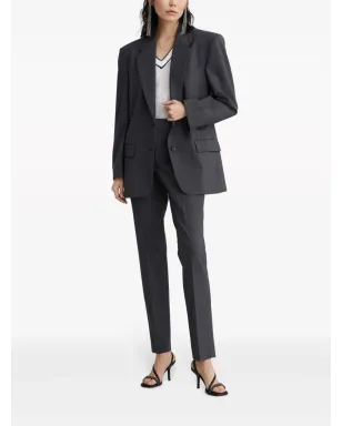 Brunello Cucinelli ハイウエスト テーパードパンツ - グレー - サムネイル2