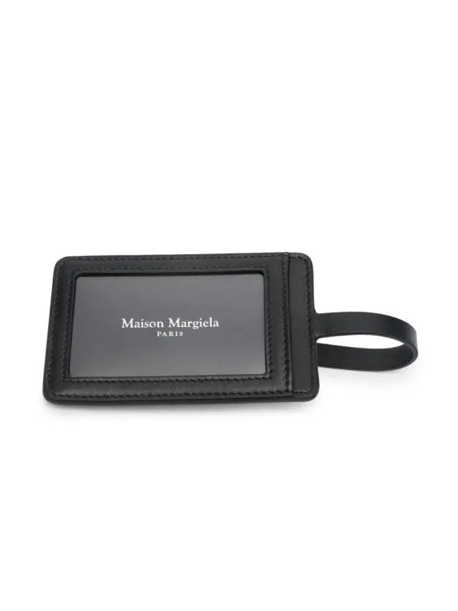 Maison Margiela Maison Margiela 四つ縫いレザー ラゲージタグ - ブラックの商品画像