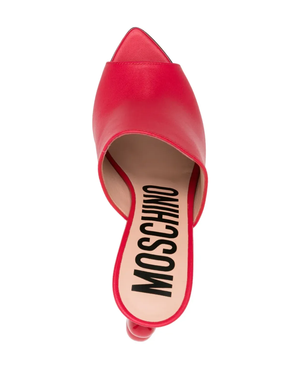 Moschino ハートディテール レザー ヒールサンダル - レッド - 画像4