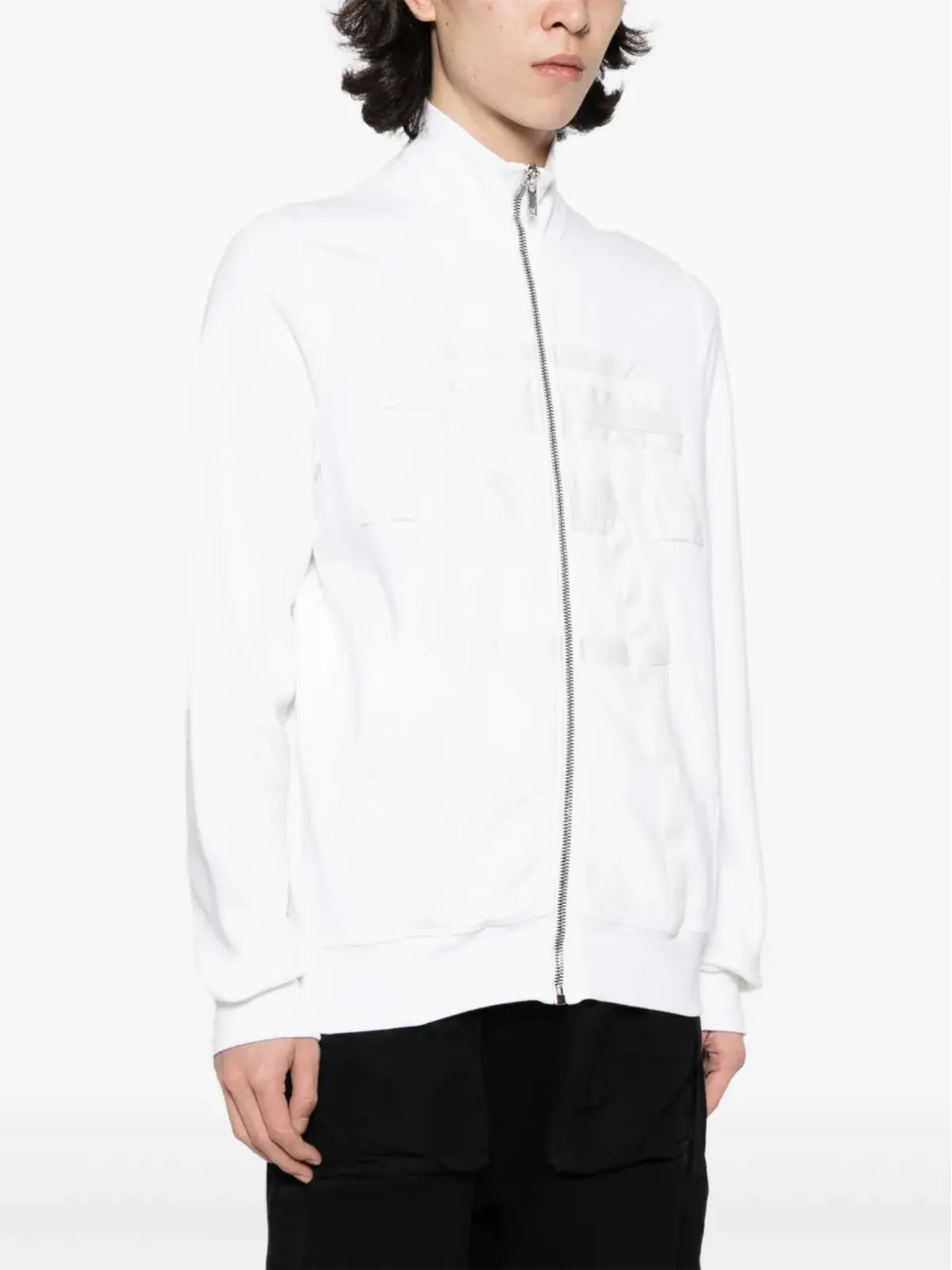 Rick Owens DRKSHDW ロゴエンボス ジップフロント コットンジャケット - 画像3
