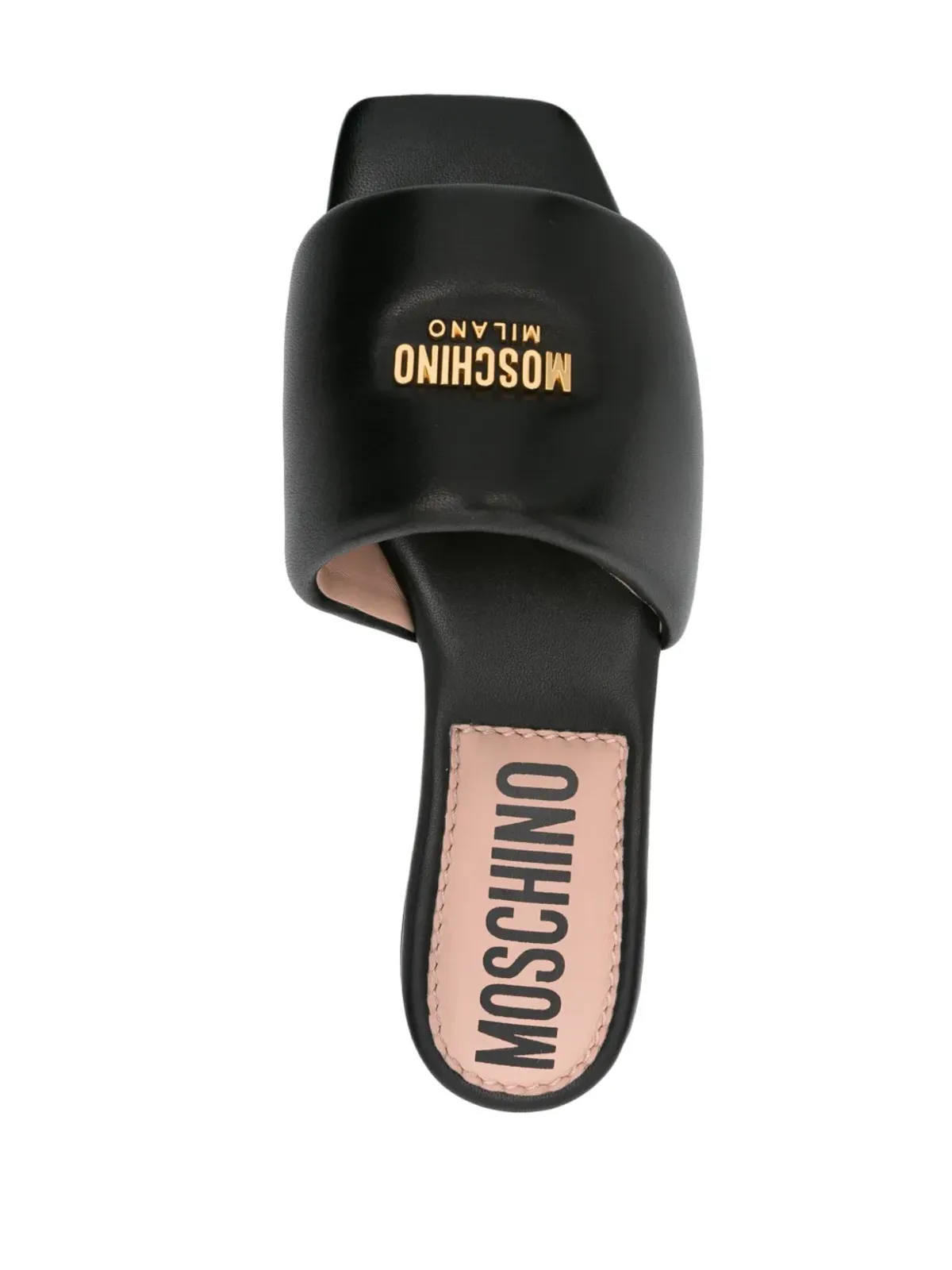Moschino ロゴプレート付きレザーサンダル - 画像4