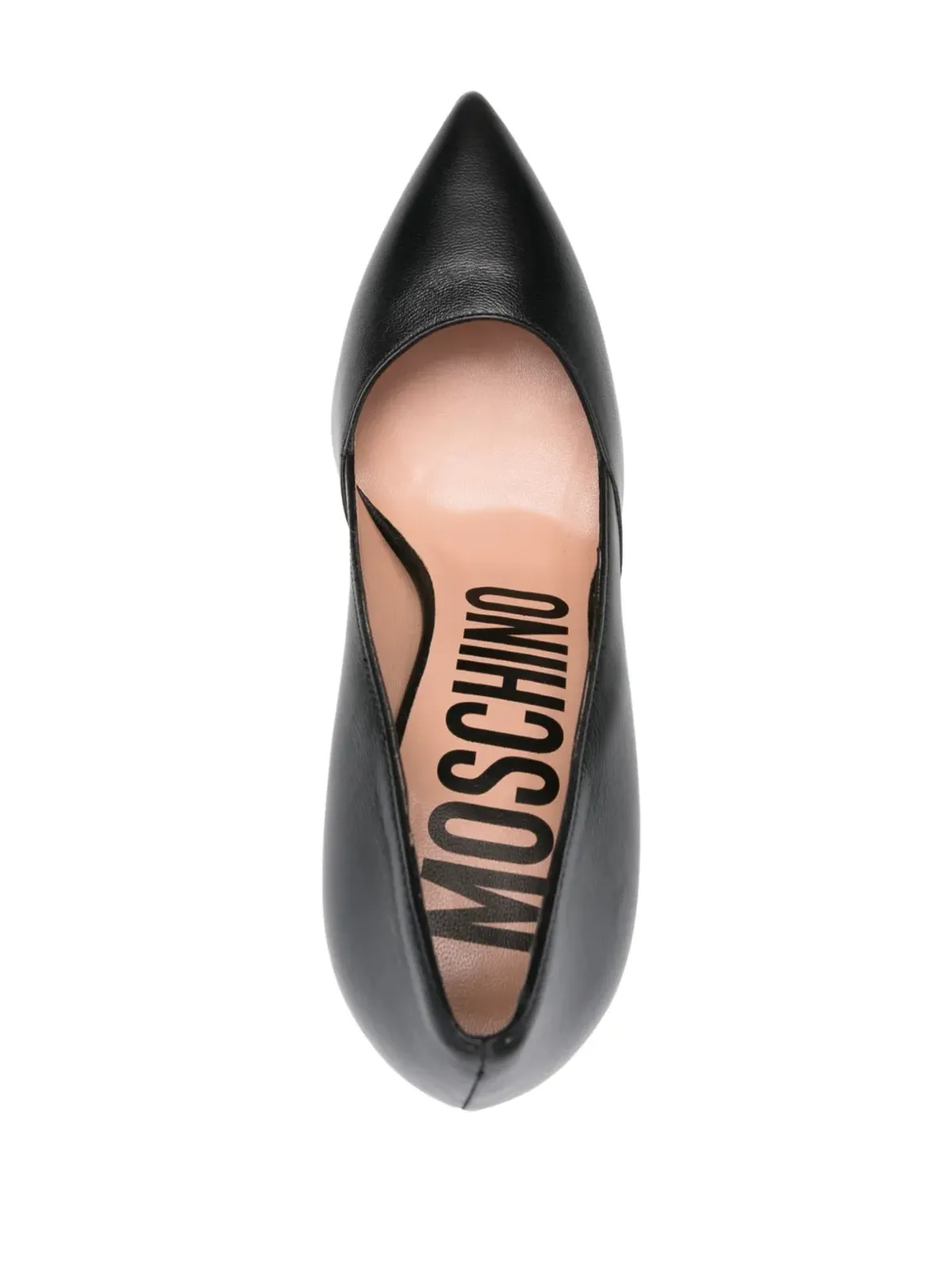 Moschino 105mm ハートアップリケ付きレザーパンプス - ブラック - 画像4