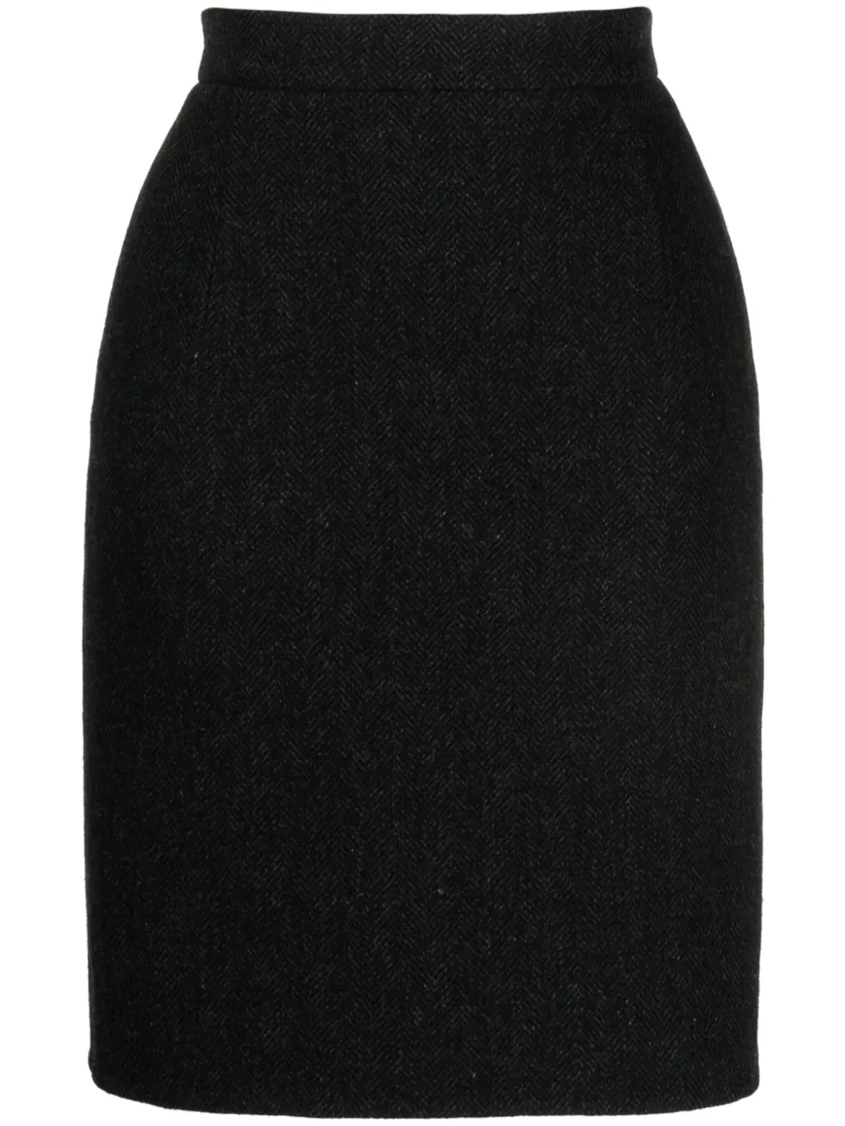 Jil Sander ハイウエスト ヘリンボーン スカート ブラック - 画像1