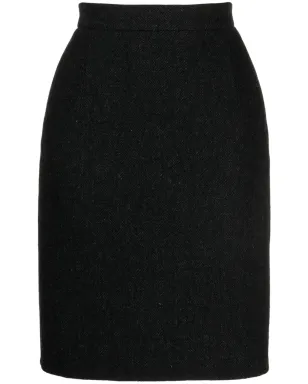 Jil Sander ハイウエスト ヘリンボーン スカート ブラック - サムネイル1