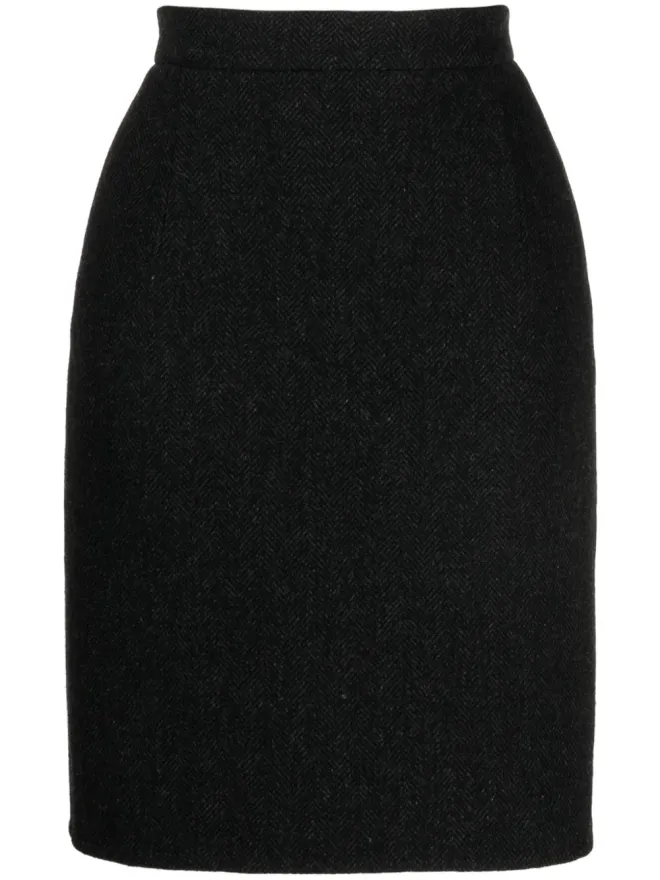 Jil Sander Jil Sander ハイウエスト ヘリンボーン スカート ブラックの商品画像