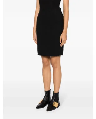 Jil Sander ハイウエスト ヘリンボーン スカート ブラック - サムネイル3