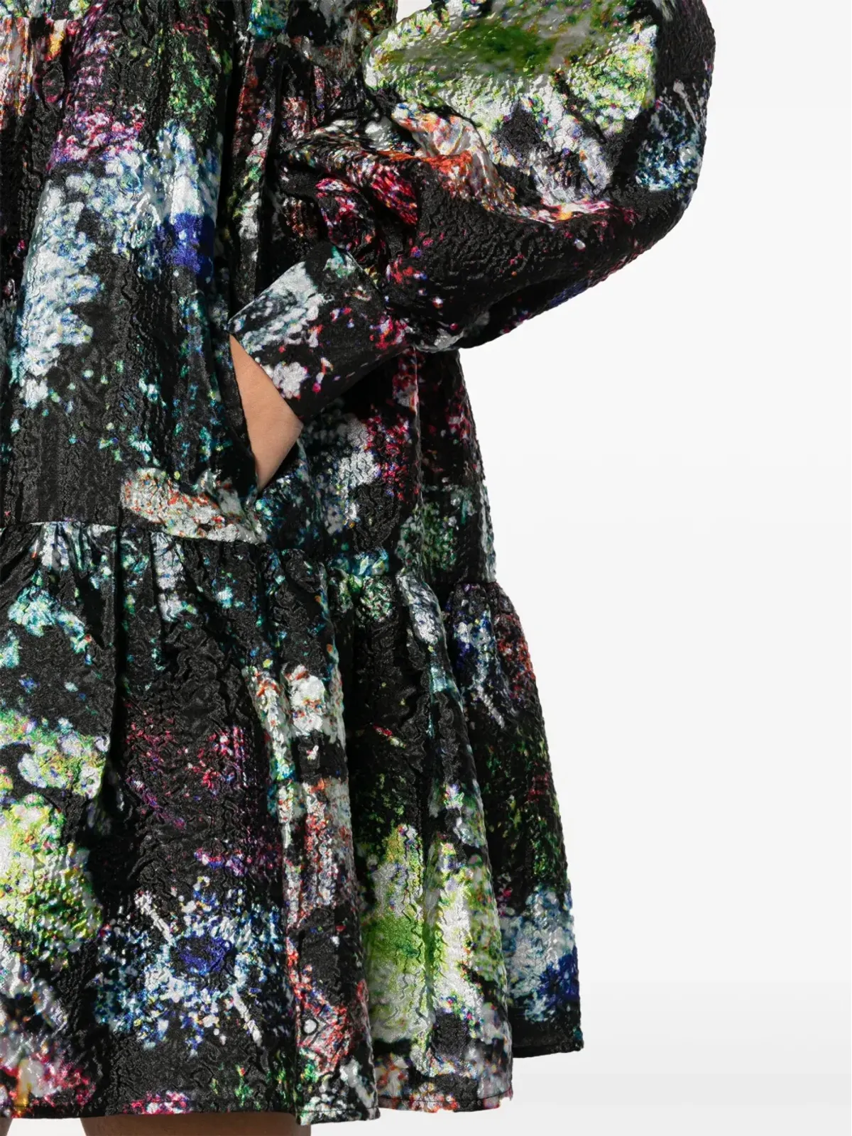 Stine Goya ジャスミン グリッター ブルームプリント ミニドレス - 画像5