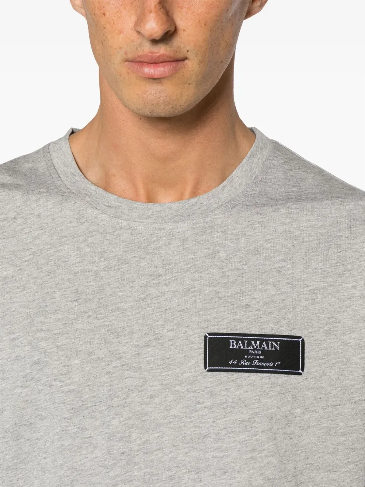 Balmain ロゴパッチ メランジュ Tシャツ - グレー - 画像5