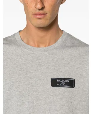 Balmain ロゴパッチ メランジュ Tシャツ - グレー - サムネイル5