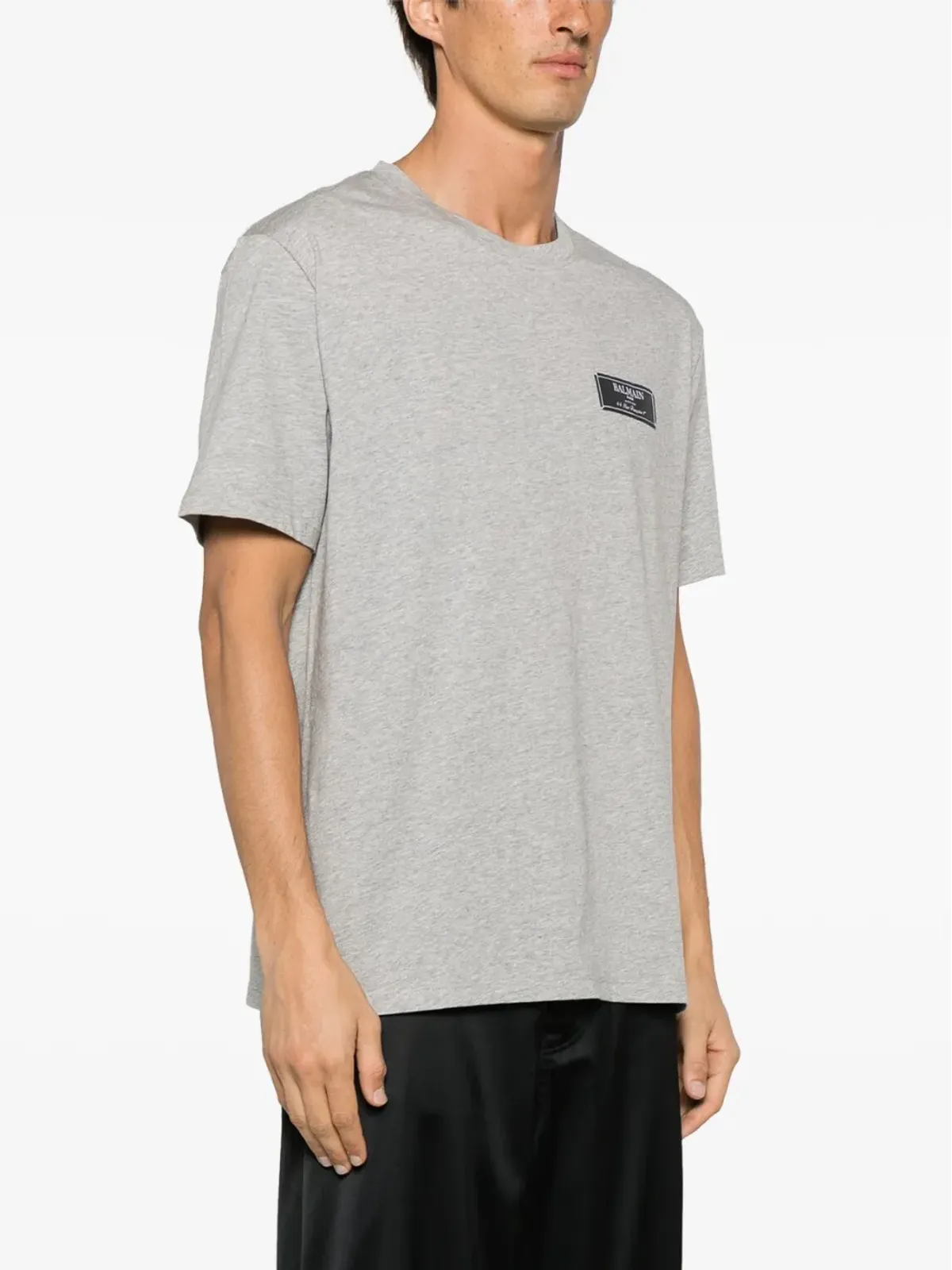 Balmain ロゴパッチ メランジュ Tシャツ - グレー - 画像3