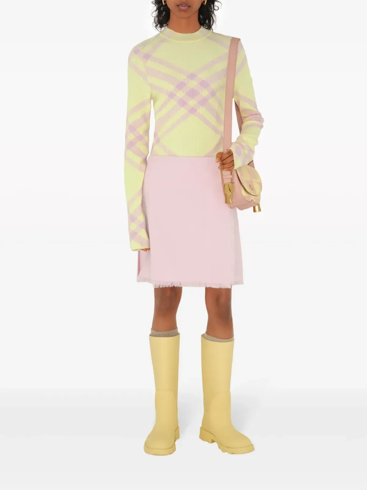 Burberry チェック柄リブニット セーター - 画像2