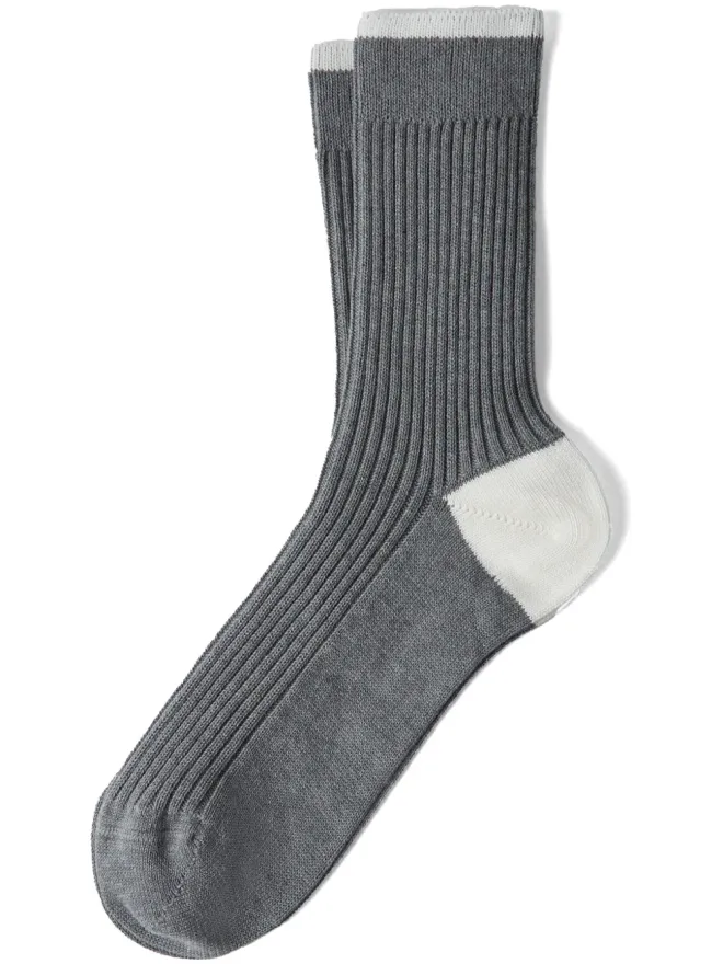 Brunello Cucinelli Brunello Cucinelli リブ編みコットンソックス グレーの商品画像