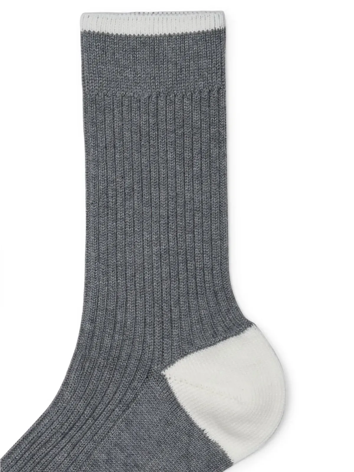 Brunello Cucinelli リブ編みコットンソックス グレー - 画像2