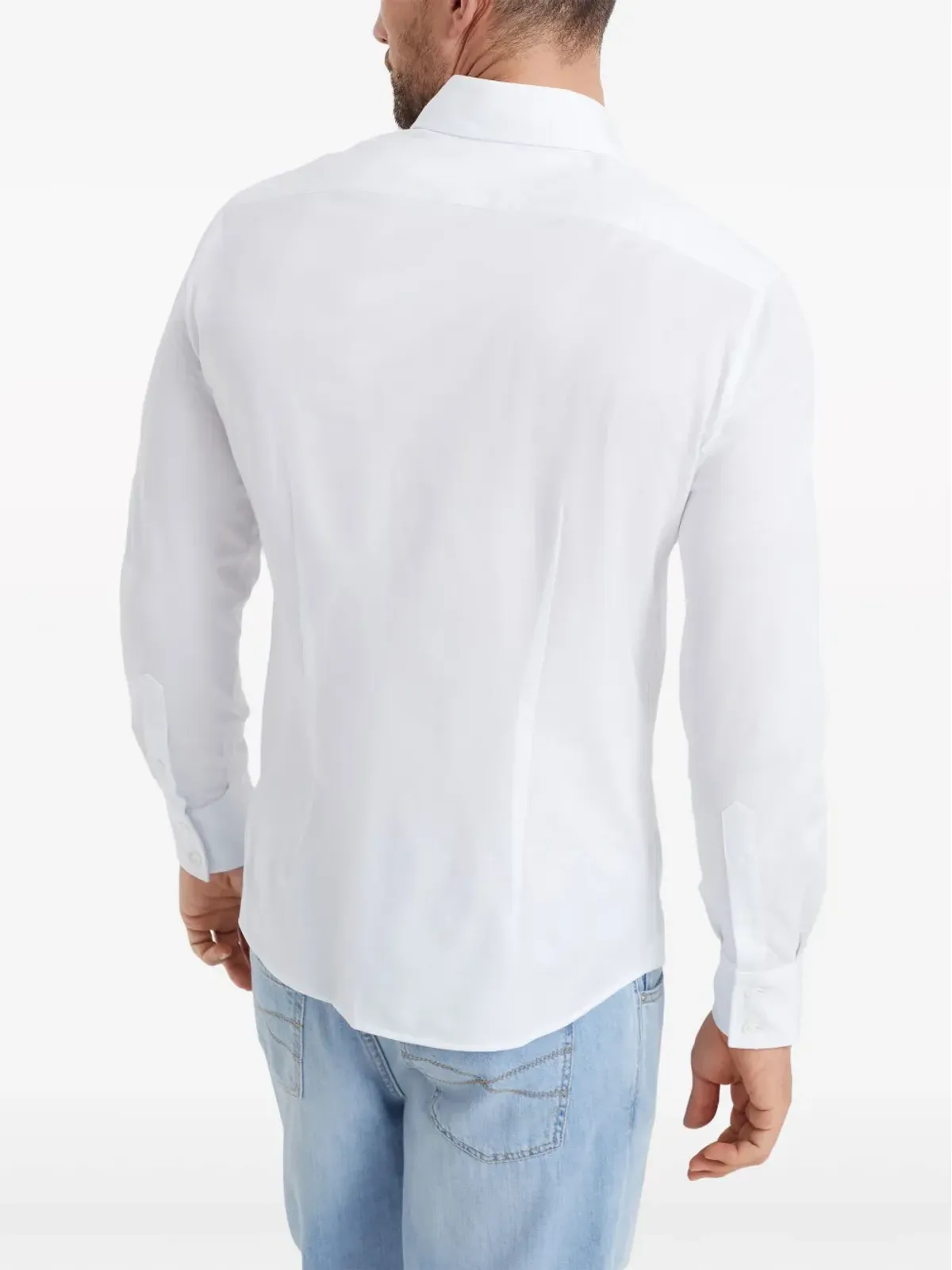 Brunello Cucinelli スプレッドカラーコットンシャツ - ホワイト - 画像4