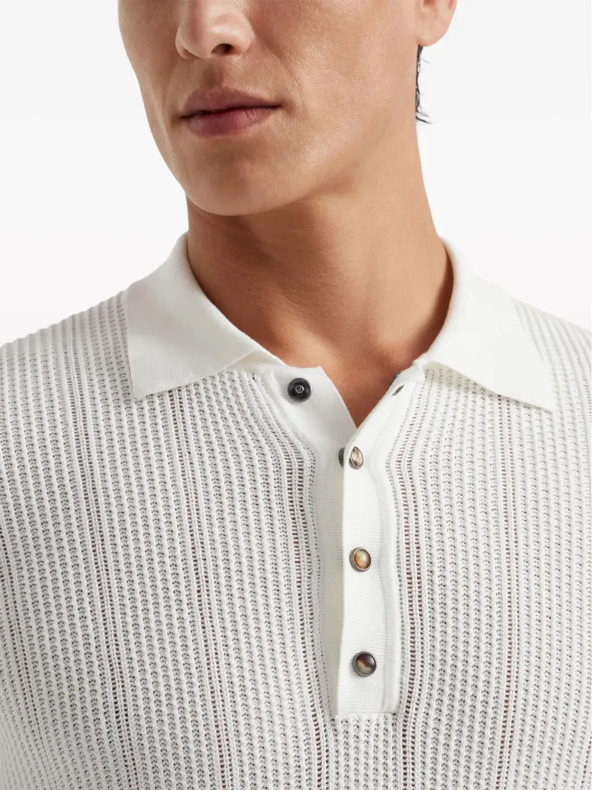 Brunello Cucinelli ロングスリーブコットンポロシャツ - 画像5