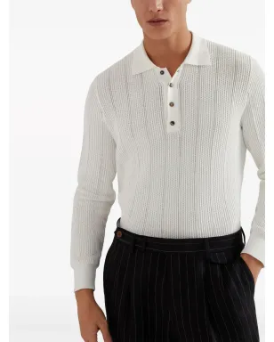 Brunello Cucinelli ロングスリーブコットンポロシャツ - サムネイル4