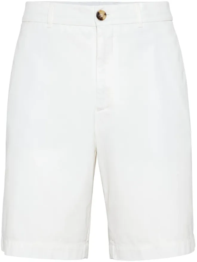 Brunello Cucinelli Brunello Cucinelli 膝丈ツイル バミューダショーツ - ホワイトの商品画像