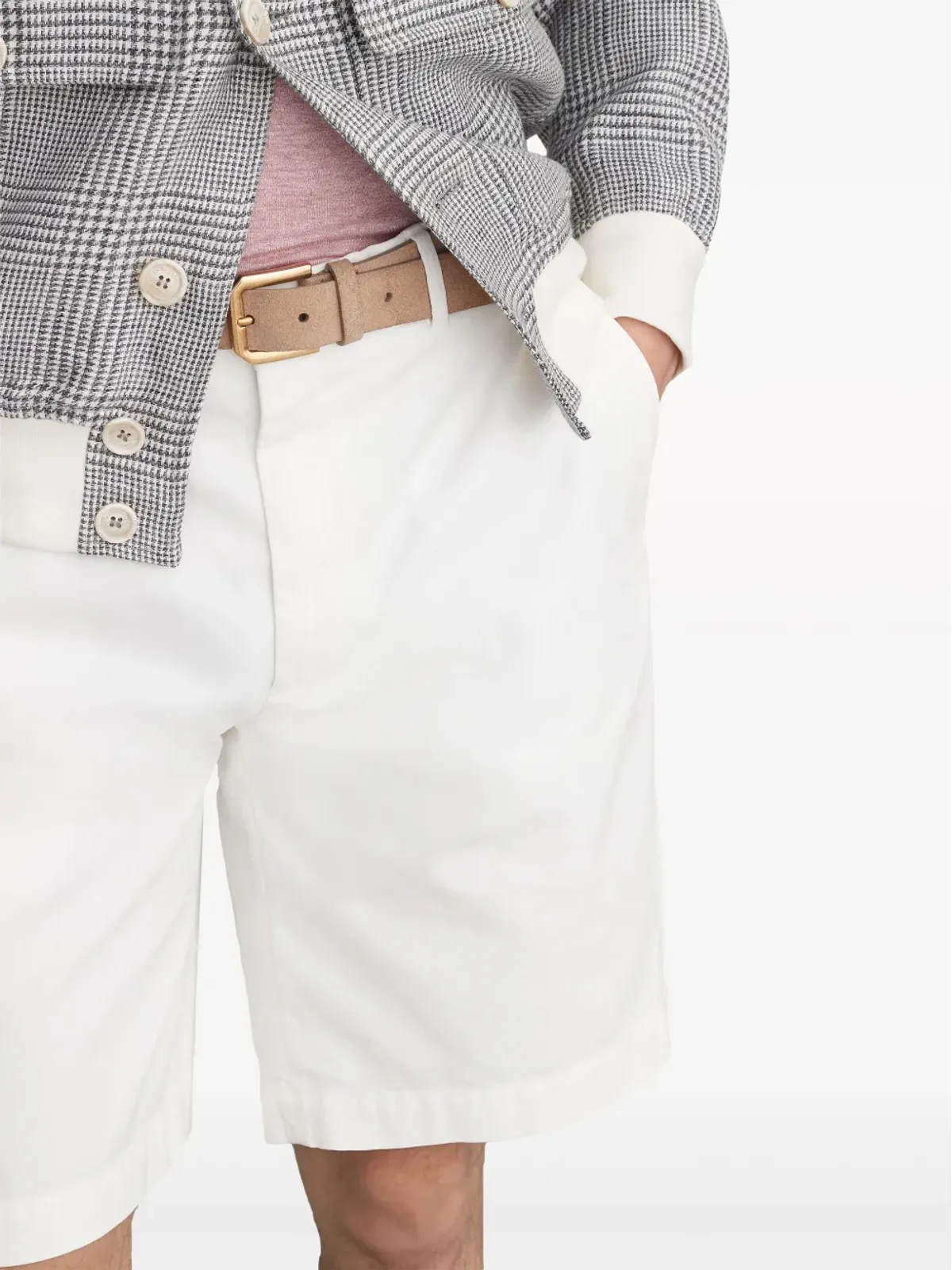 Brunello Cucinelli 膝丈ツイル バミューダショーツ - ホワイト - 画像5
