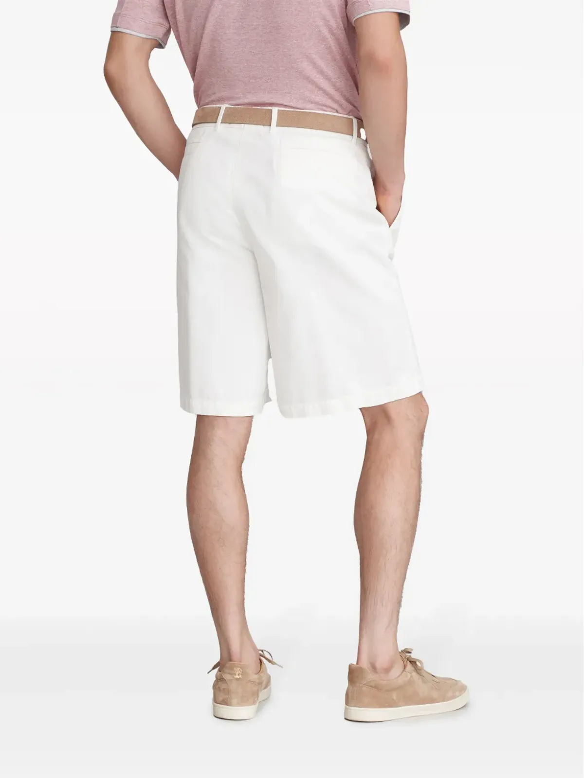 Brunello Cucinelli 膝丈ツイル バミューダショーツ - ホワイト - 画像4