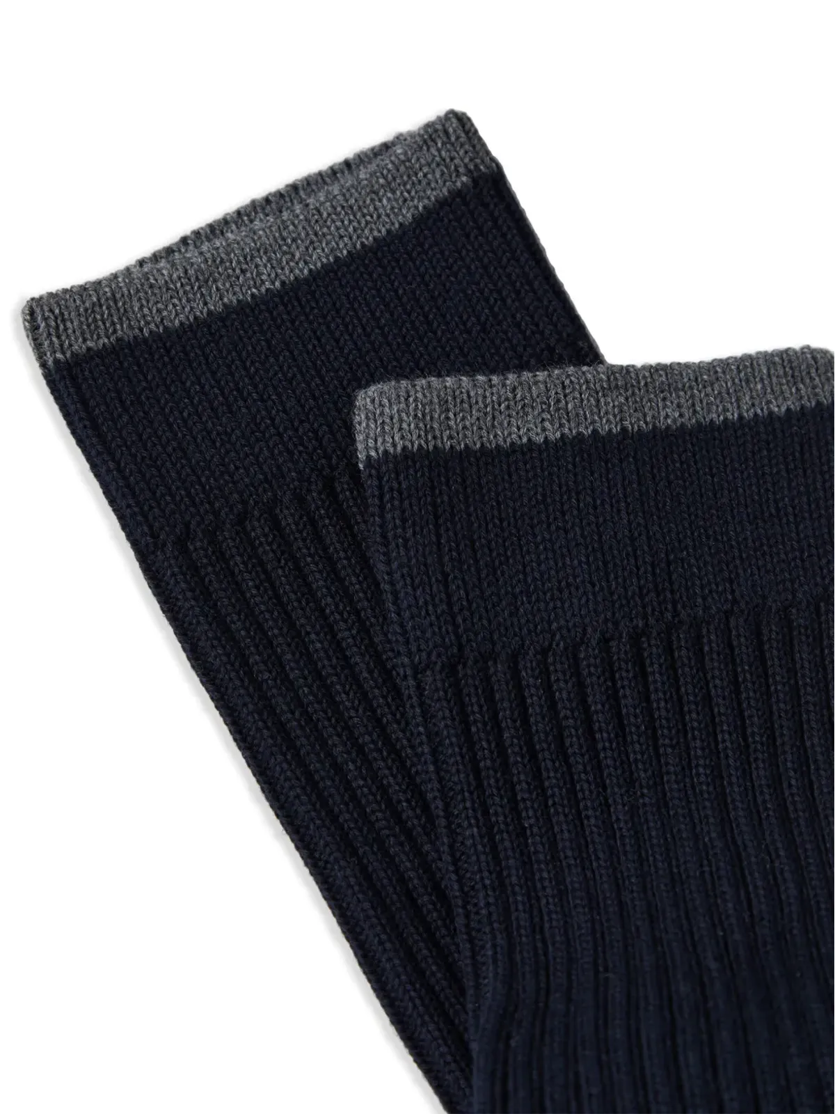 Brunello Cucinelli コントラストトリム コットンソックス - ブルー - 画像2
