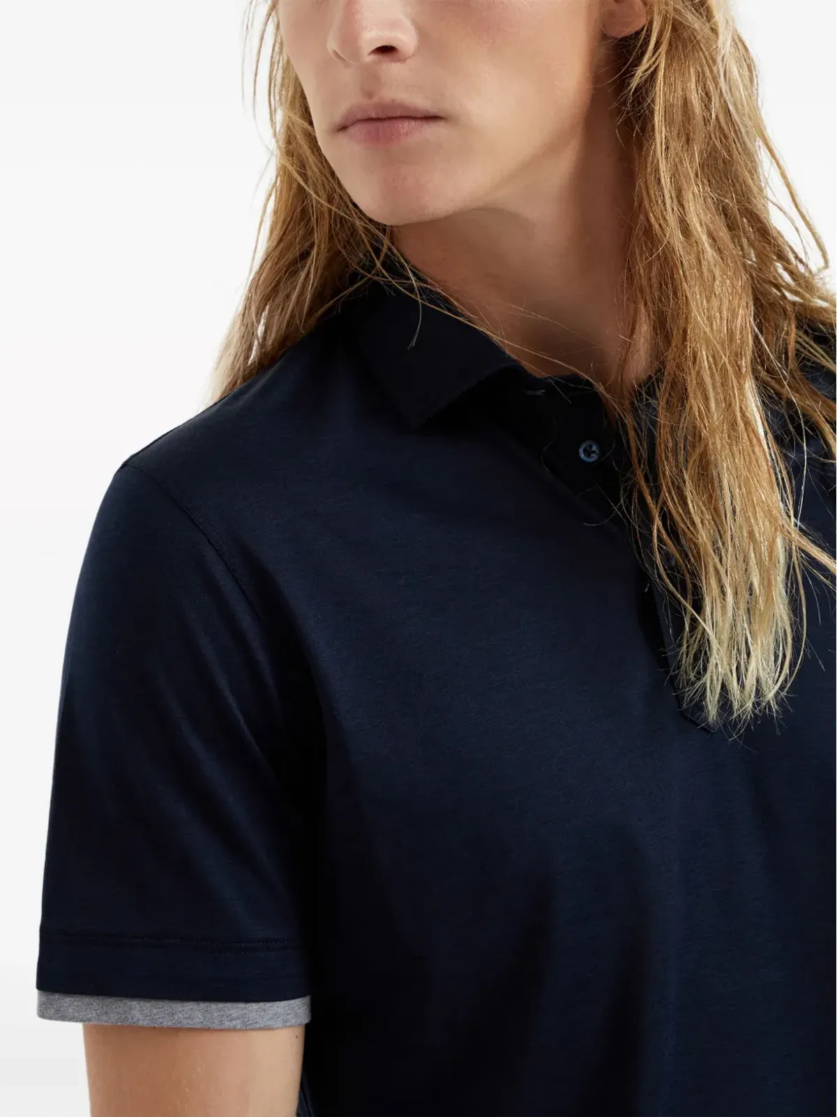 Brunello Cucinelli レイヤード風ポロシャツ - 画像5