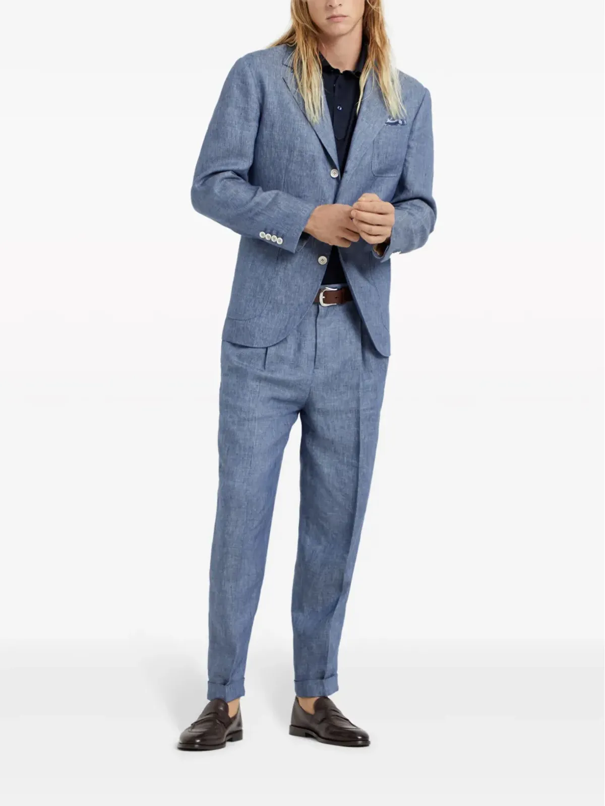 Brunello Cucinelli レイヤード風ポロシャツ - 画像2