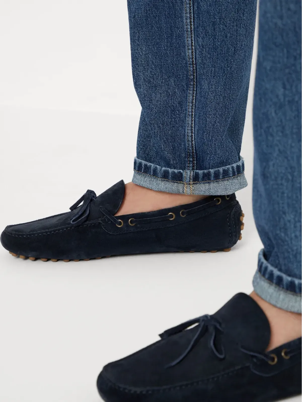 Brunello Cucinelli レースディテール付きスエードローファー - 画像5