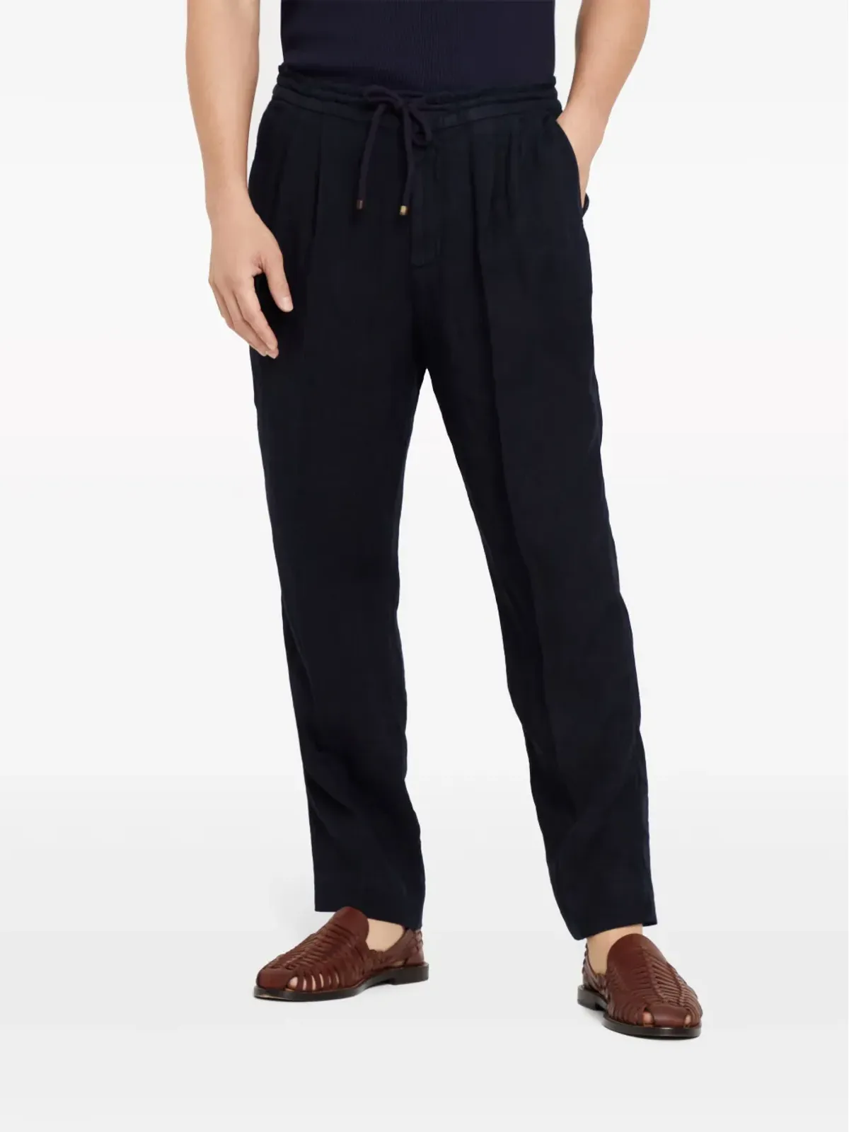 Brunello Cucinelli リネンパンツ ブルー - 画像3