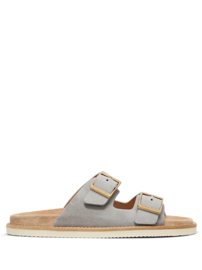 Brunello Cucinelli Brunello Cucinelli バックル留めのスエードサンダル - グレーの商品画像