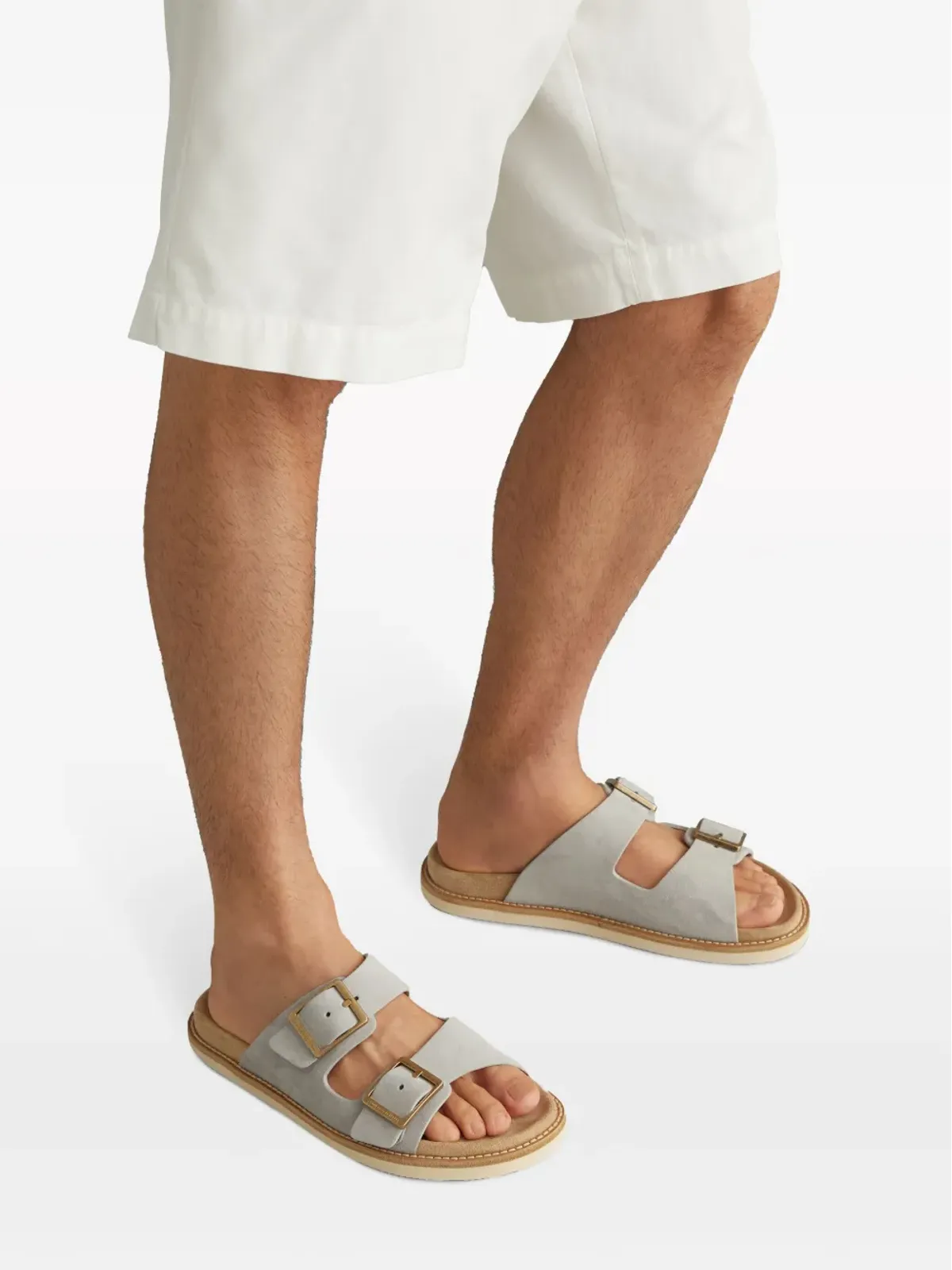 Brunello Cucinelli バックル留めのスエードサンダル - グレー - 画像5