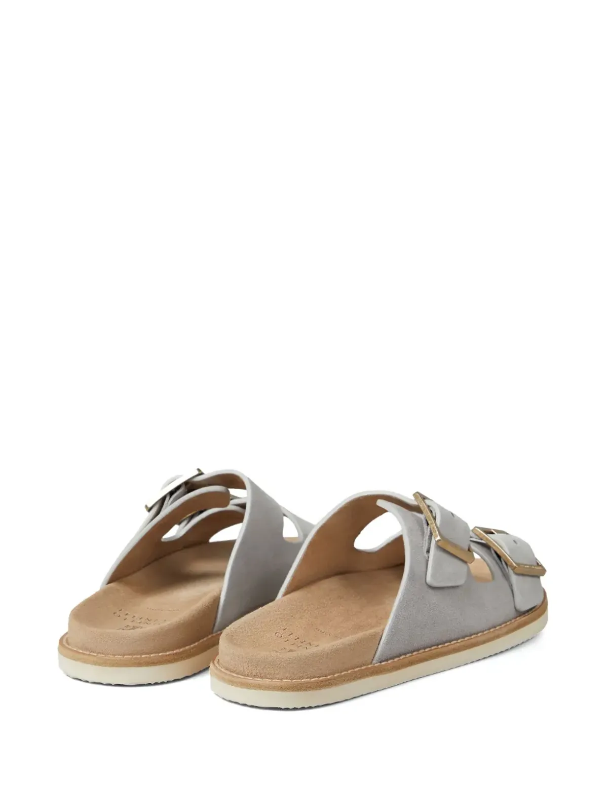 Brunello Cucinelli バックル留めのスエードサンダル - グレー - 画像3
