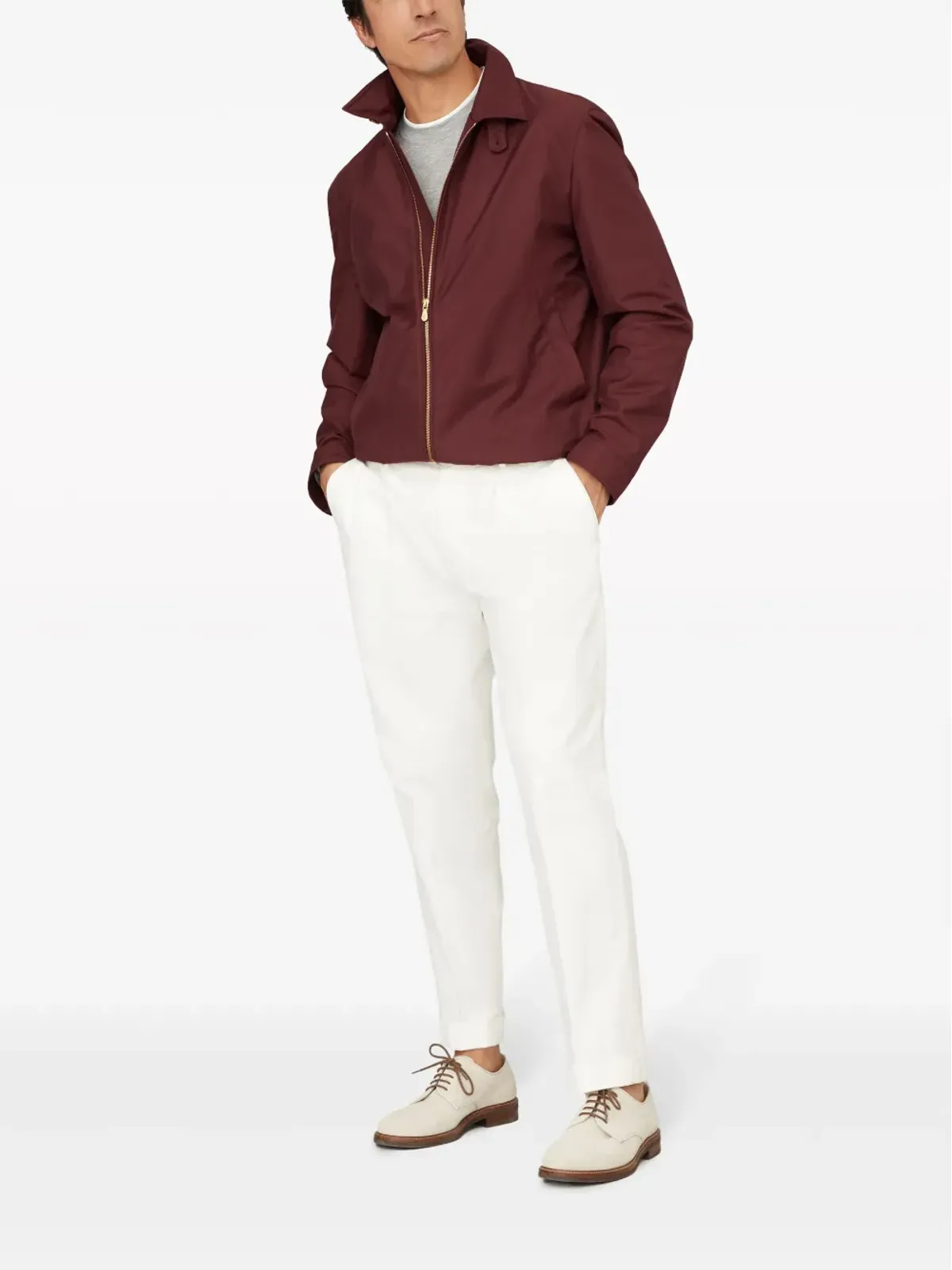 Brunello Cucinelli レイヤード クルーネック Tシャツ グレー - 画像2