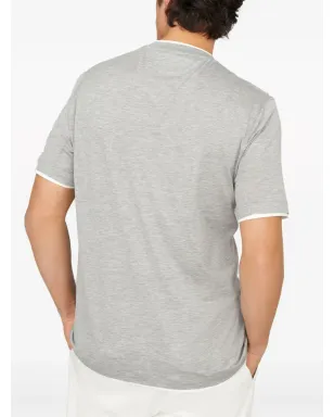 Brunello Cucinelli レイヤード クルーネック Tシャツ グレー - サムネイル4