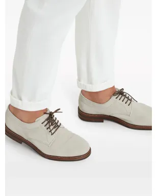 Brunello Cucinelli パネルド・スエード ダービーシューズ（ニュートラル系） - サムネイル5