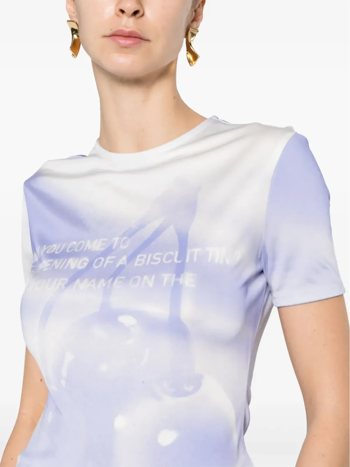 Jil Sander グラフィックプリント ジャージーTシャツ ブルー - 画像5
