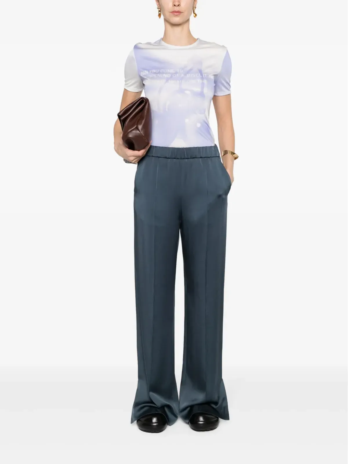 Jil Sander グラフィックプリント ジャージーTシャツ ブルー - 画像2