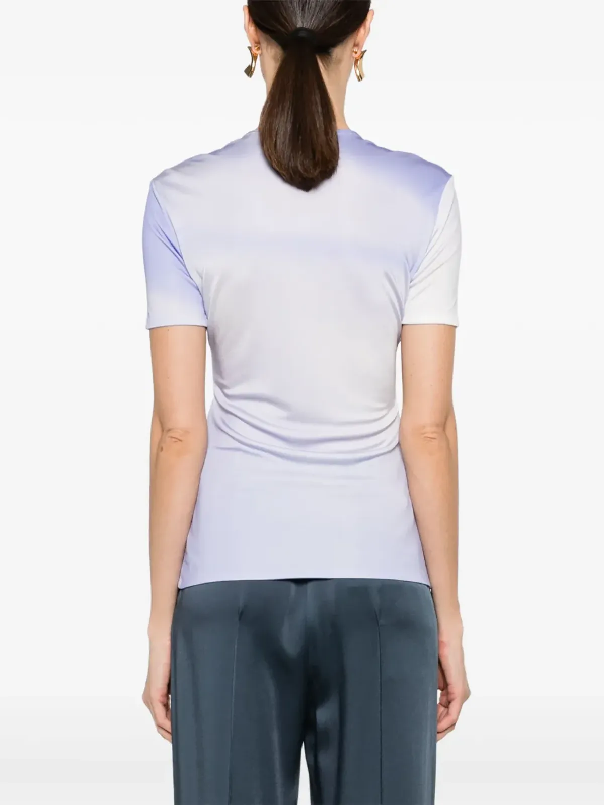 Jil Sander グラフィックプリント ジャージーTシャツ ブルー - 画像4