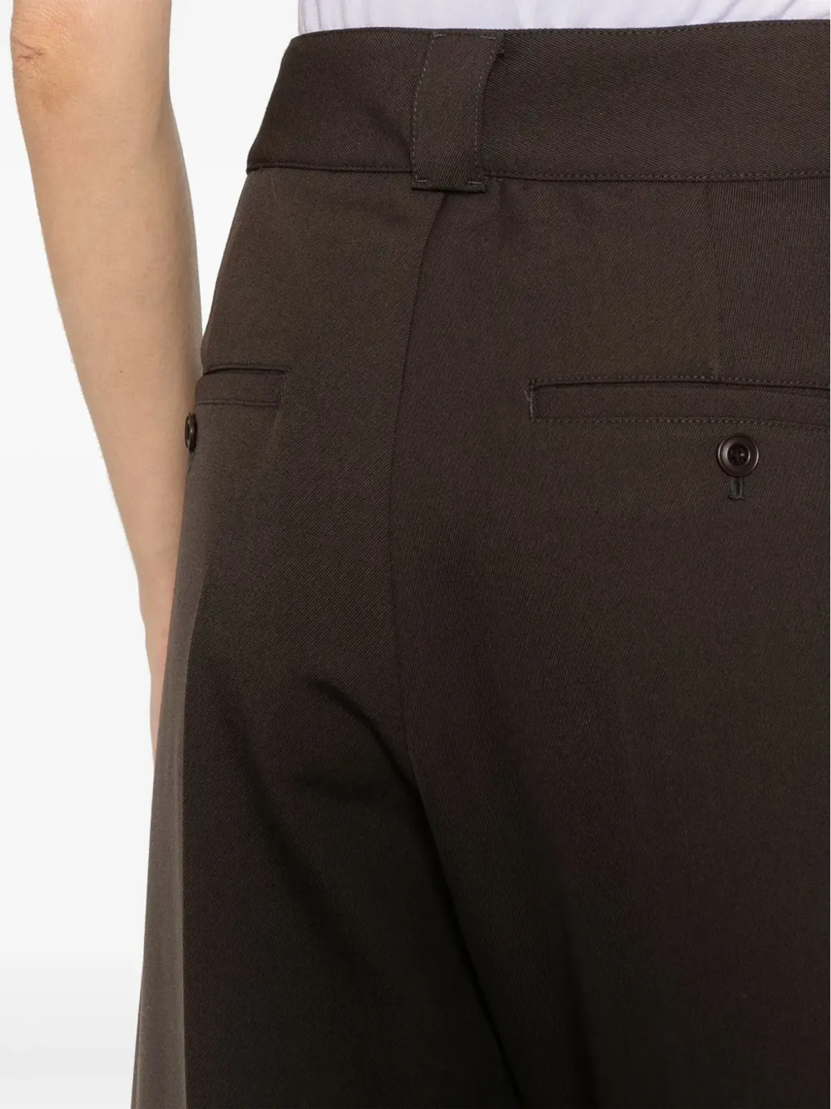 LEMAIRE ストレートレッグ テーラードパンツ ブラウン - 画像5
