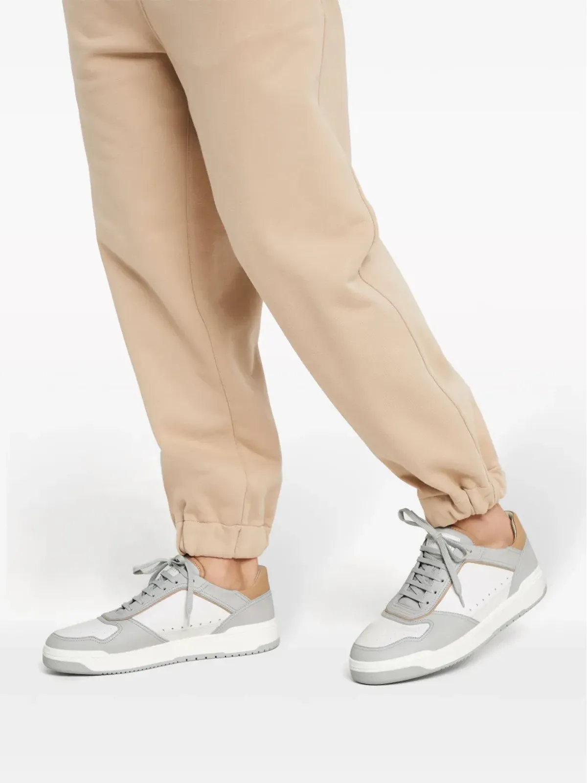 Brunello Cucinelli ロゴパッチ レザー スニーカー - ホワイト - 画像5