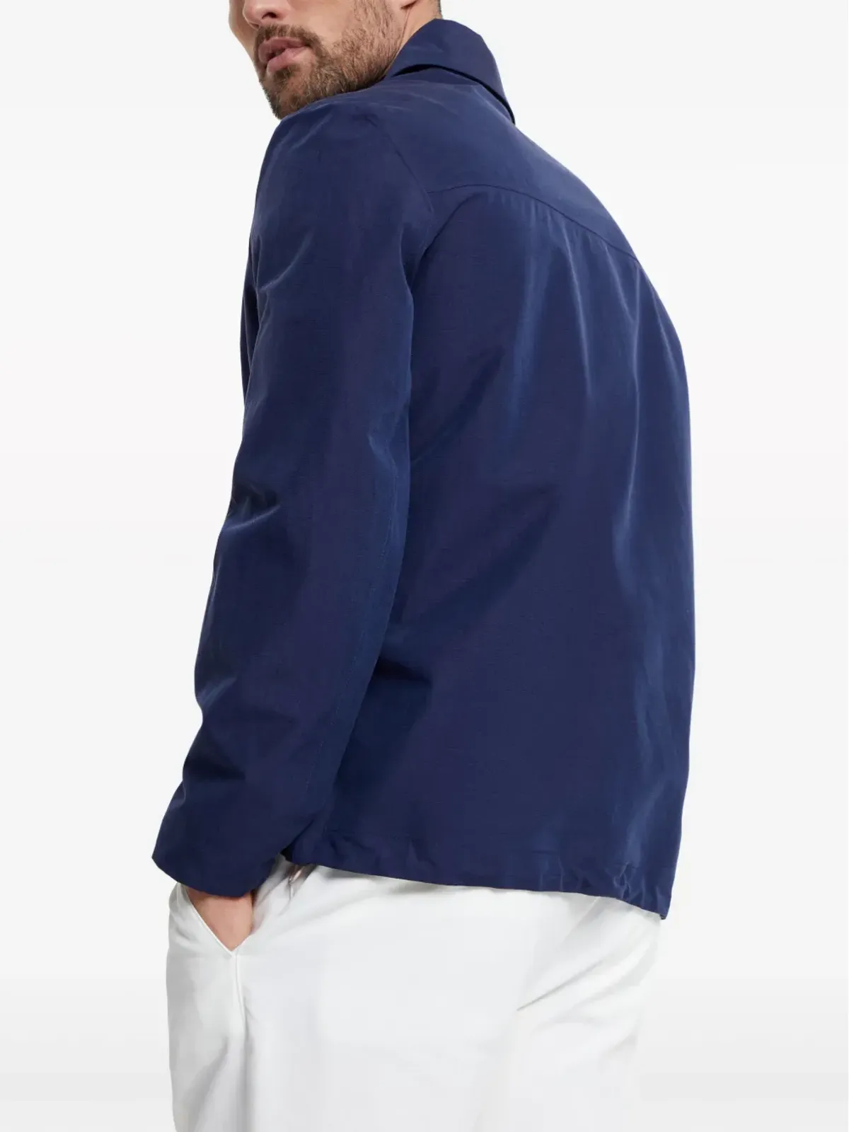 Brunello Cucinelli リネン/シルク混紡 シャツジャケット ブルー - 画像4